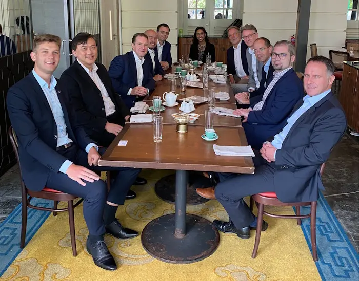 Property agent networking with Berlin Smart Living delegates at Singapore-German Chamber event